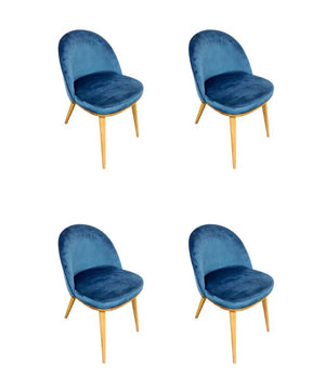 Conjunto de 2 ou 4 cadeiras de jantar Clara, estrutura em carvalho maciço, estofos em Monako Blue | NordicStory