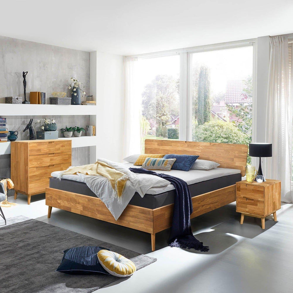 Cama de madeira maciça de carvalho NordicStory