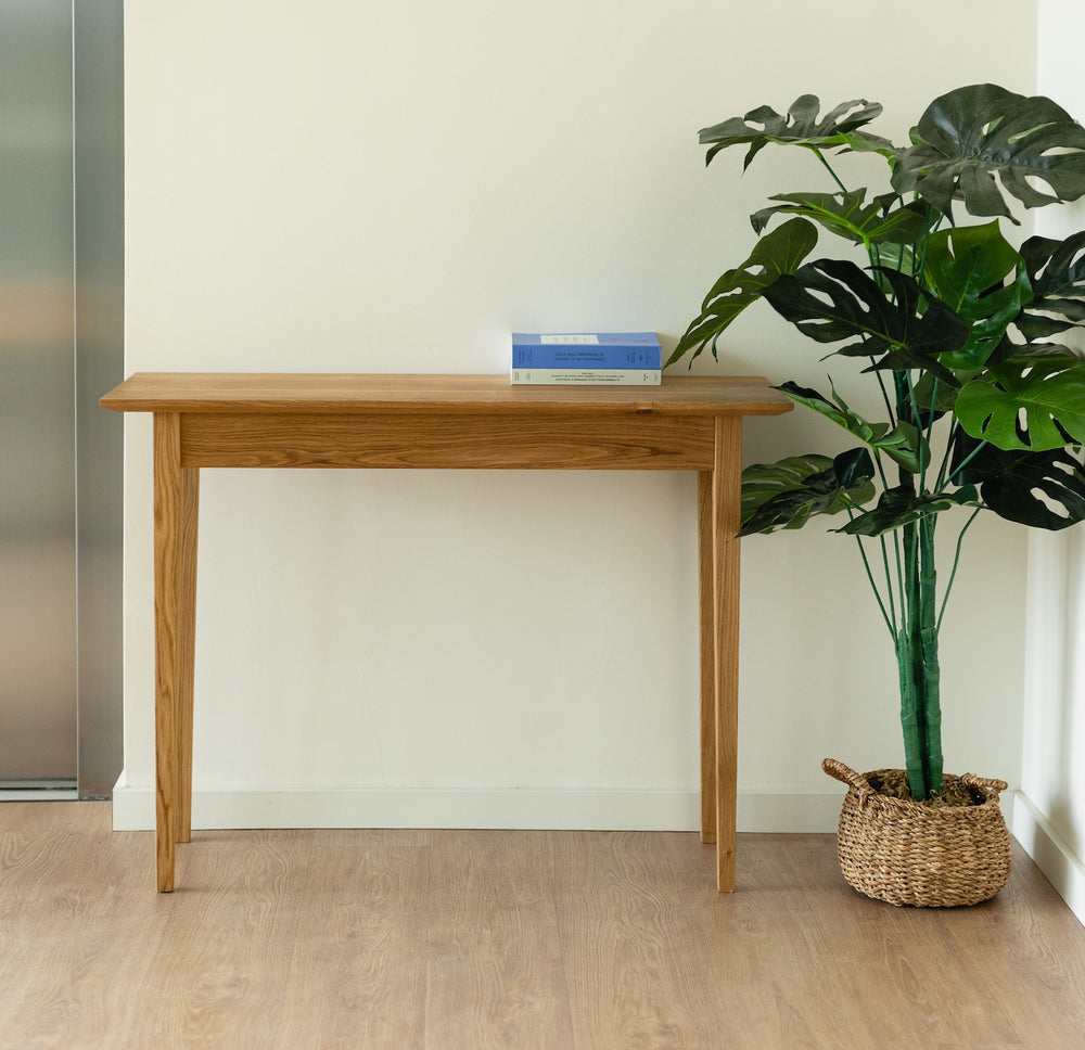 NordicStory Mesa de consola em madeira maciça de carvalho