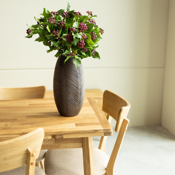 NordicStory Mesa de jantar extensível em madeira maciça de carvalho sustentável