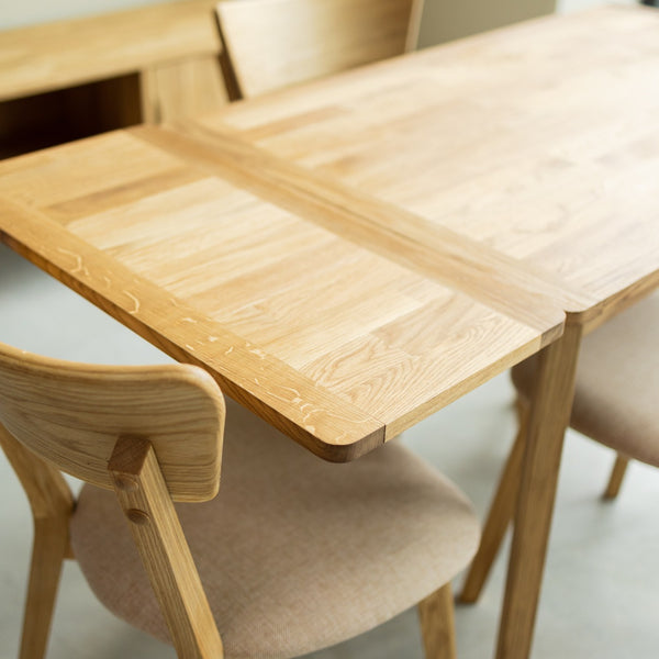 NordicStory Mesa de jantar extensível em madeira maciça de carvalho sustentável