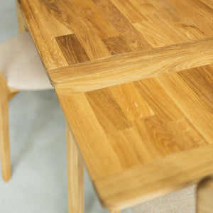 NordicStory Mesa de jantar extensível em madeira maciça de carvalho sustentável
