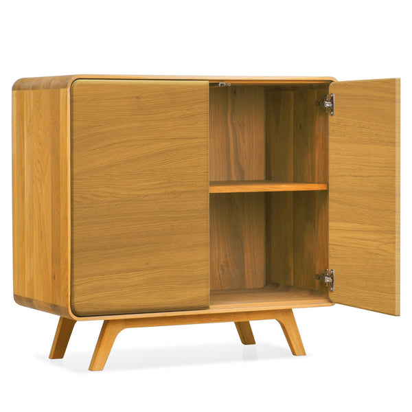 NordicStory Aparador em carvalho maciço Geneva 1, 90 x 45 x 86 cm.