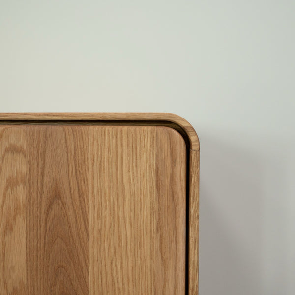 NordicStory Aparador em carvalho maciço Geneva 1, 90 x 45 x 86 cm.