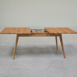 NordicStory Mesa de jantar extensível em madeira de carvalho maciço Genebra