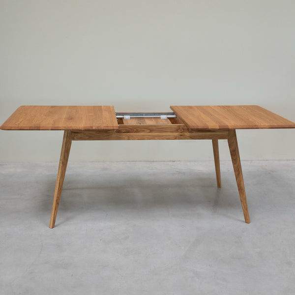 NordicStory Mesa de jantar extensível em madeira de carvalho maciço Genebra