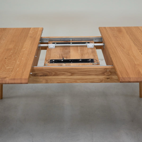 NordicStory Mesa de jantar extensível em madeira de carvalho maciço Genebra