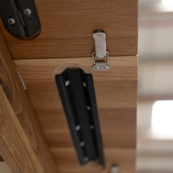 NordicStory Mesa de jantar extensível em madeira de carvalho maciço Genebra