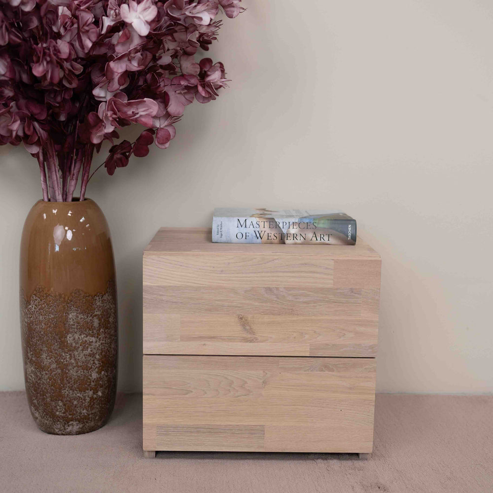 NordicStory Mesa de cabeceira em carvalho maciço sustentável