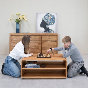 Mesa de centro em carvalho maciço Genebra