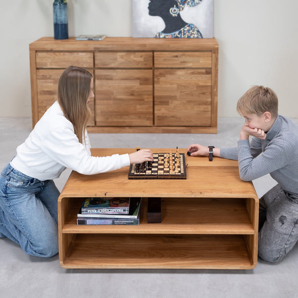 Mesa de centro em carvalho maciço Genebra