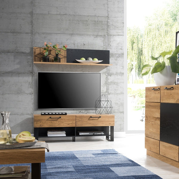 LoftStory Prateleira de parede de madeira de carvalho Desenho industrial nórdico