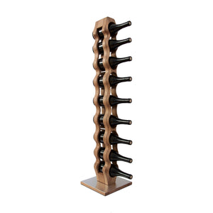 NordicStory Estante de vinho de carvalho feito à mão OMO 9, suporte de vinho para 9 garrafas