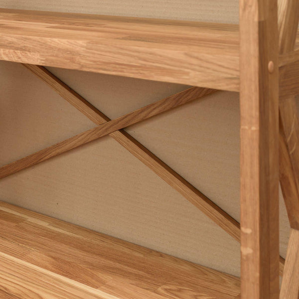 NordicStory Estante de madeira maciça de carvalho nórdico Estante de madeira maciça de carvalho nórdico