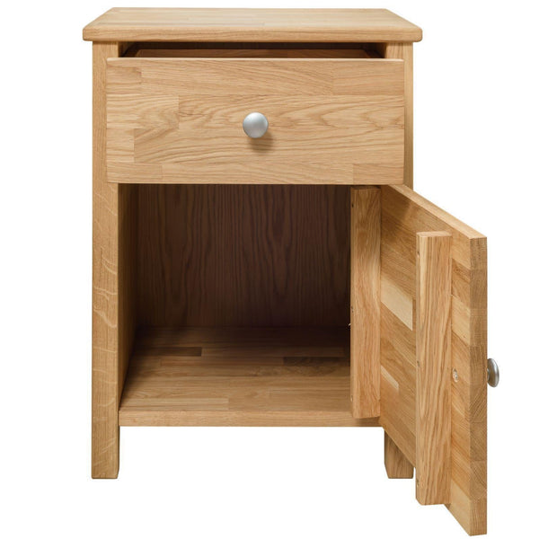 NordicStory Mesa de cabeceira em madeira maciça de carvalho natural