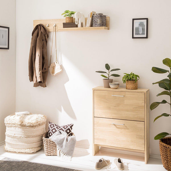 NordicStory Hall de entrada do hall de entrada do corredor de calçados de carvalho maciço de madeira