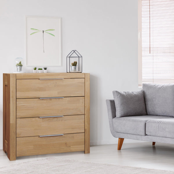 4 gavetas Cómodas de carvalho maciço estilo escandinavo