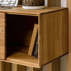 NordicStory Armário de parede flutuante de carvalho maciço Armário de parede flutuante de carvalho