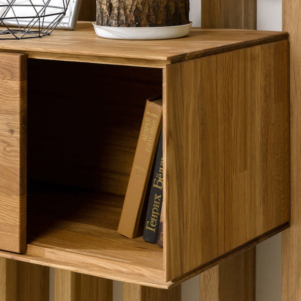 NordicStory Armário de parede flutuante de carvalho maciço Armário de parede flutuante de carvalho