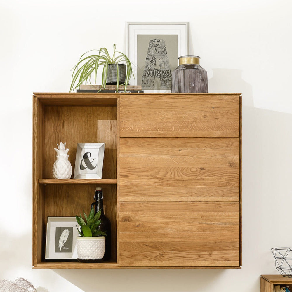 NordicStory Armário flutuante em carvalho maciço