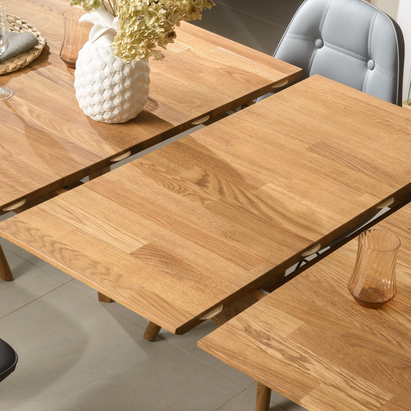 NordicStory, mobiliário, mesa de jantar, extensível, madeira maciça, carvalho, carvalho