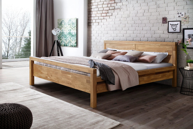 NordicStory cama de carvalho maciço escandinavo