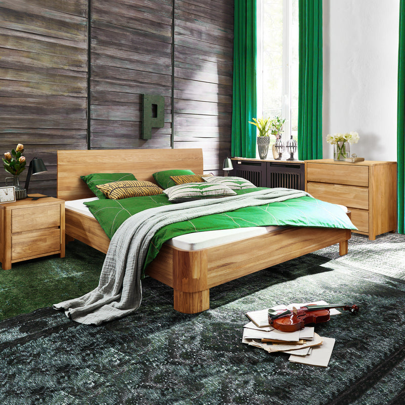 NordicStory cama de madeira maciça de carvalho nórdico