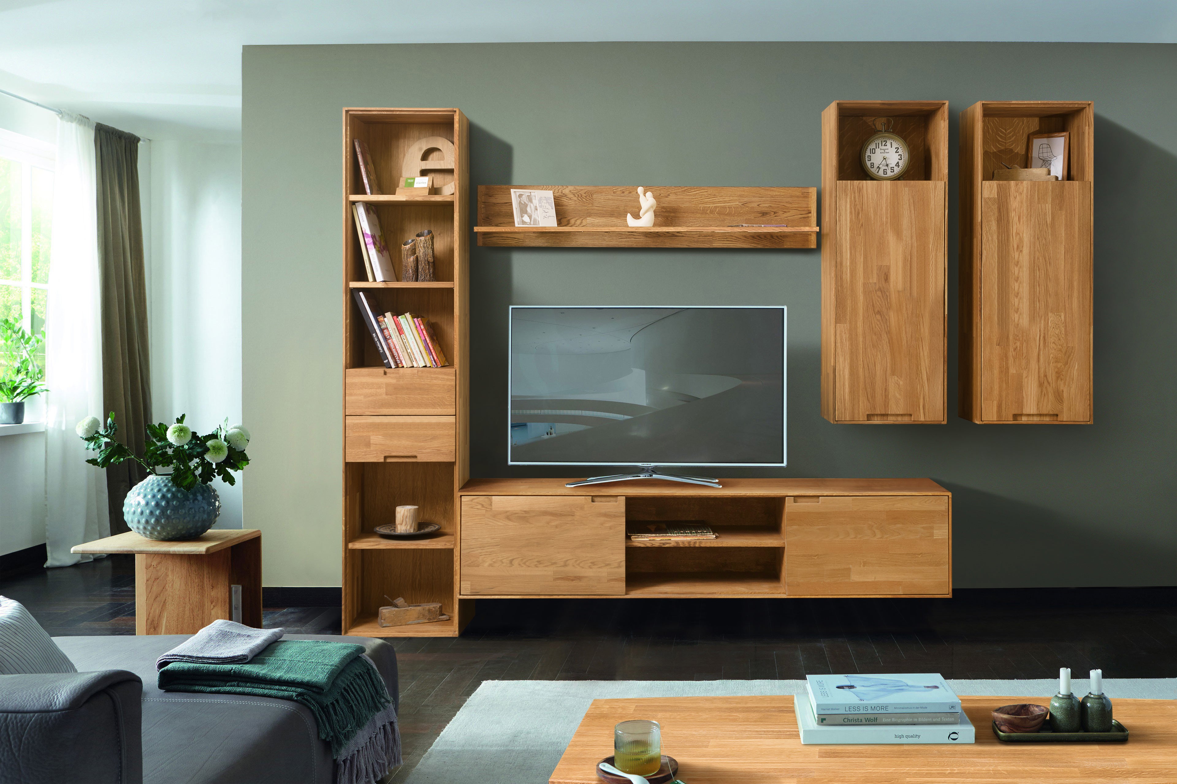 NordicStory Living Room Scandinavian Mobiliário em madeira maciça de carvalho 