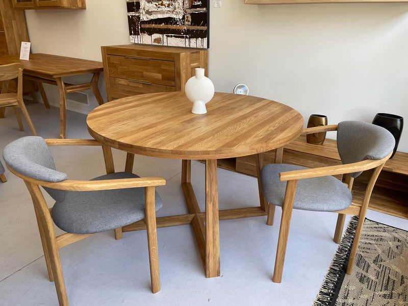 NordicStory Mesa de café em madeira maciça de carvalho, mesa rectangular, mesa redonda, mesa extensível de carvalho, mesa extensível de carvalho