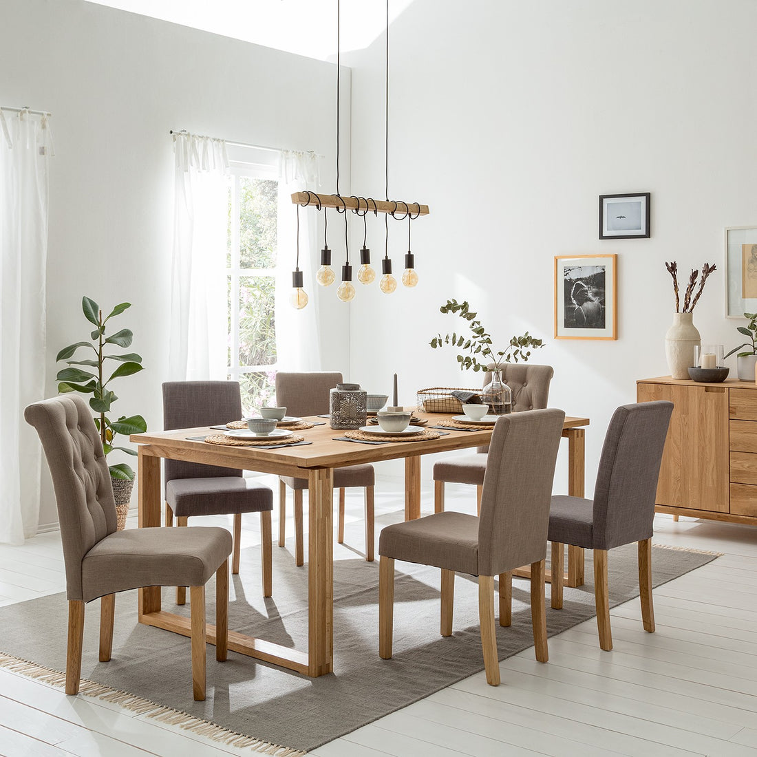 Cadeiras de jantar em madeira maciça de carvalho NordicStory