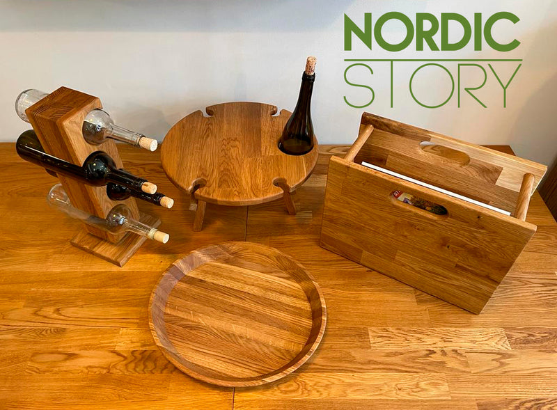 Decoração e mobiliário NordicStory em carvalho maciço em estilo nórdico-escandinavo
