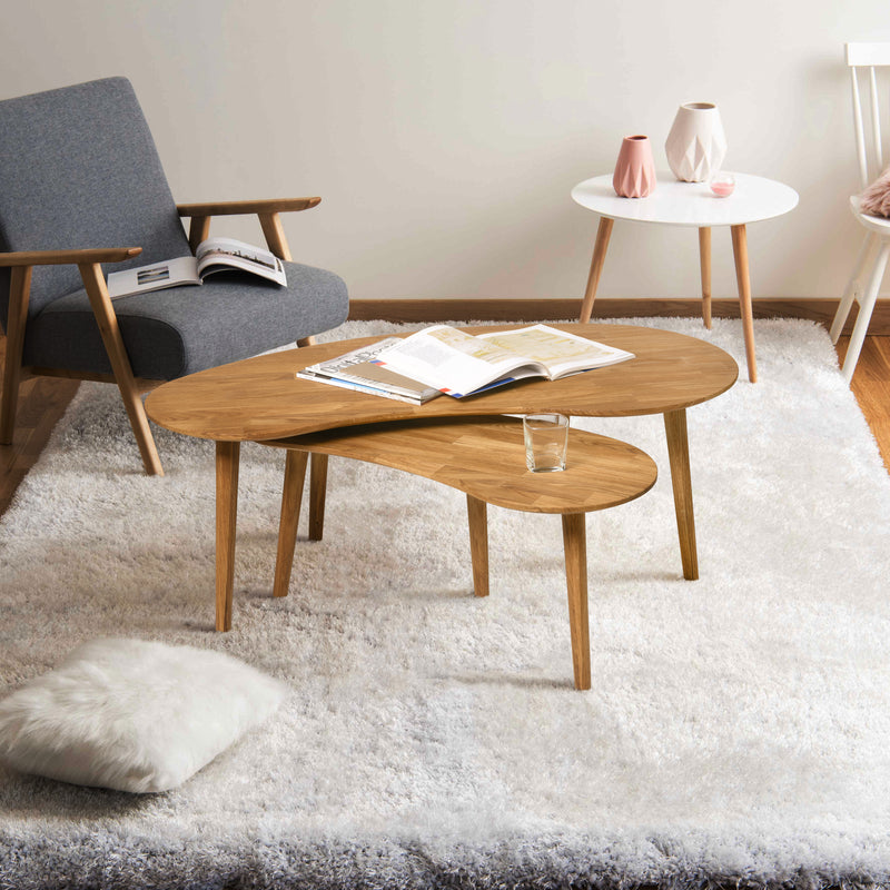 NordicStory, mesa de café, móveis, madeira maciça, carvalho, sala de estar, mesa de café, mesa lateral, casa