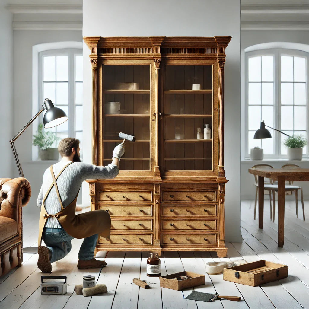 Como restaurar um expositor de madeira antigo