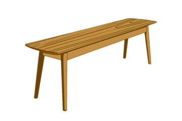 Bancos, sapateiras, bengaleiros de madeira