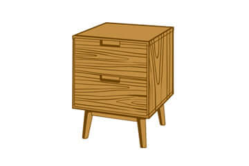 Mesas de cabeceira em madeira maciça de carvalho