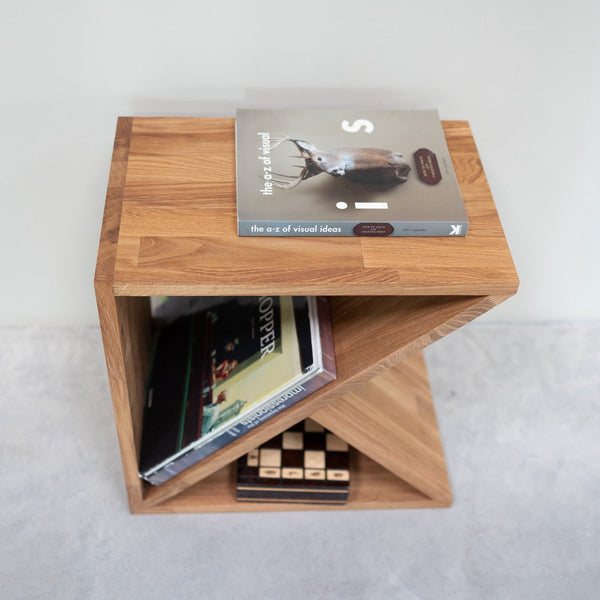 Mesa de apoio, mesa de cabeceira em carvalho maciço Dinamarca, 45 x 30 x 45 cm | NordicStory