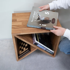 Mesa de apoio, mesa de cabeceira em carvalho maciço Dinamarca, 45 x 30 x 45 cm | NordicStory