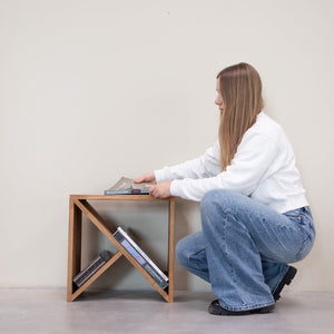 Mesa de apoio, mesa de cabeceira em carvalho maciço Dinamarca, 45 x 30 x 45 cm | NordicStory