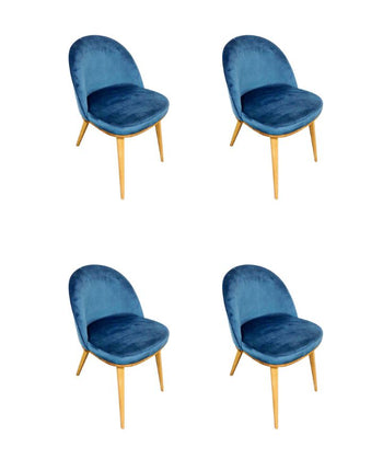 Conjunto de 2 ou 4 cadeiras de jantar Clara, estrutura em carvalho maciço, estofos em Monako Blue | NordicStory