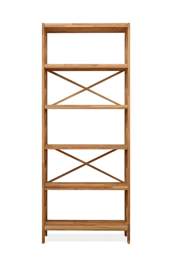 Estante de livros Estante de livros em carvalho maciço Royal, 79 x 30 x 198 cm, NordicStory