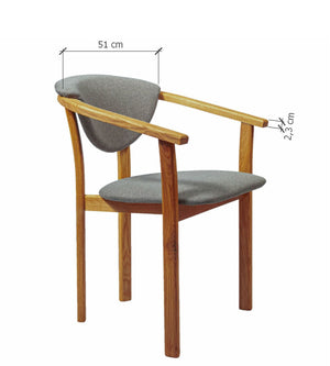 Conjunto de 2 ou 4 cadeiras de jantar Alexis, estrutura em carvalho maciço, estofo em cinzento nórdico | NordicStory