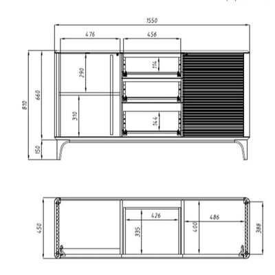 NordicStory Aparador Cómoda em carvalho maciço Oxford 3.2.3