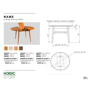NordicStory Mesa de jantar extensível redonda em carvalho maciço Escandi 5