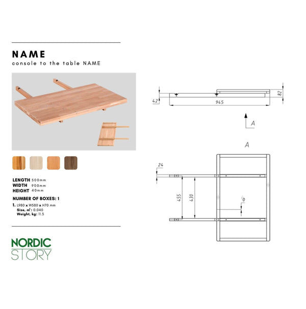 NordicStory Folha de extensão adicional para mesa de jantar Mauritz 1