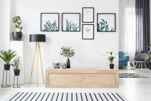Mesa de consola flutuante NordicStory em carvalho maciço 