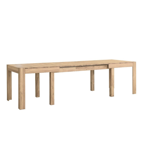 NordicStory Mesa de jantar extensível em madeira maciça de carvalho 