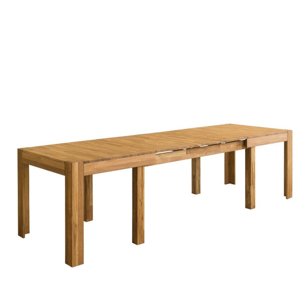 NordicStory Mesa de jantar extensível em madeira maciça de carvalho 