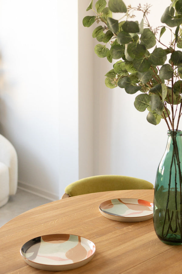 Mesa de jantar redonda extensível em carvalho maciço Holger | NordicStory