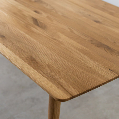 Mesa de comedor fija rectangular en roble macizo Escandi 1