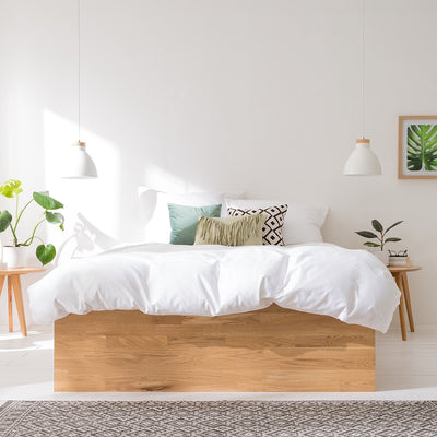 NordicStory Sofia Bedroom Headboard Bedboard em madeira maciça de carvalho escandinavo
